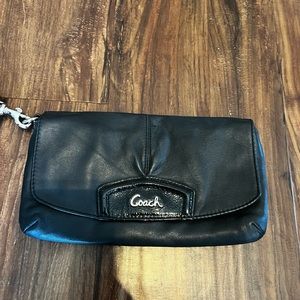 Coach hand bag. Black leather.